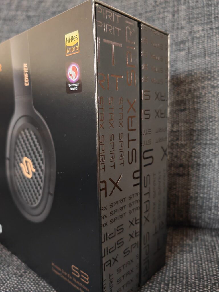 A picture of the box for the Edifier STAX SPIRIT S3.
