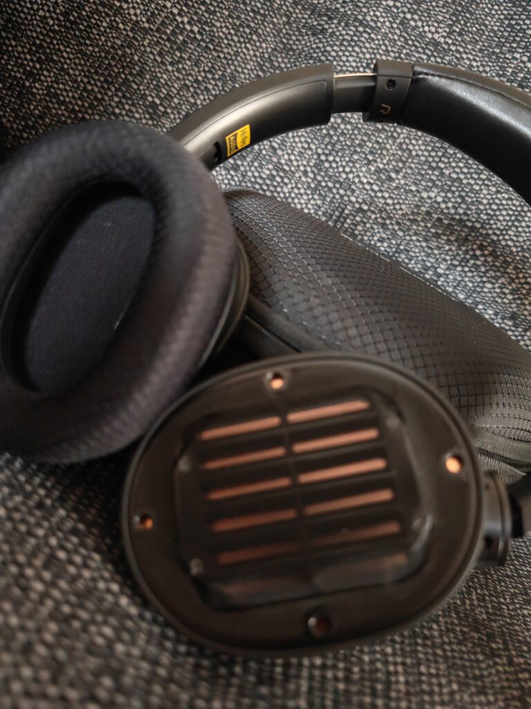 A close up of the Planar Magnetic Drivers and ear cushion.