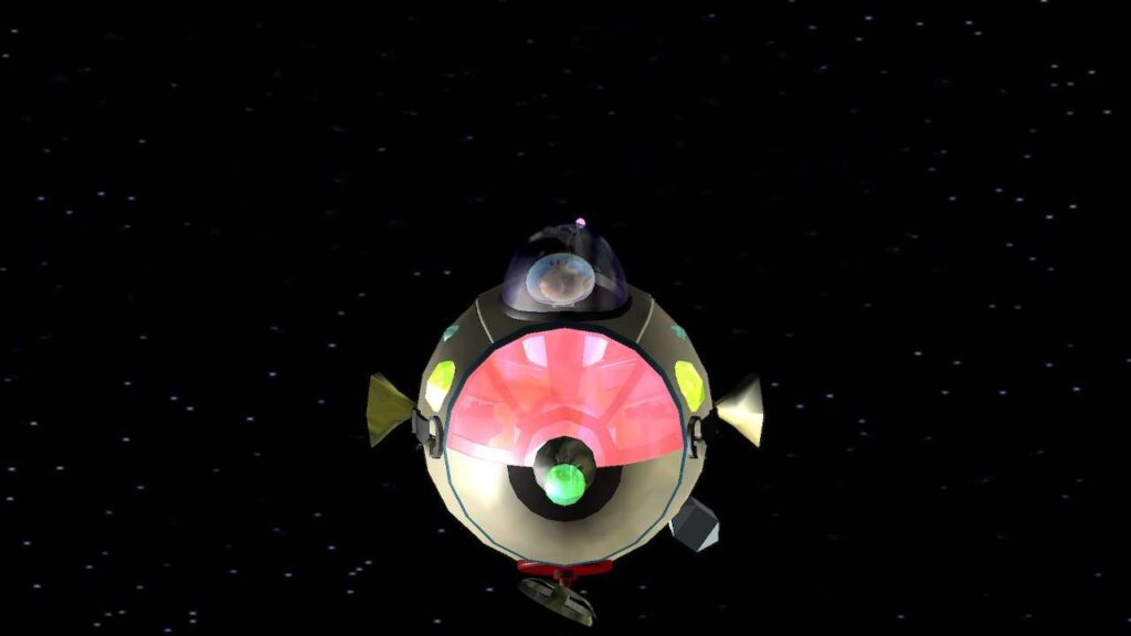 Olimar ship flying through space.