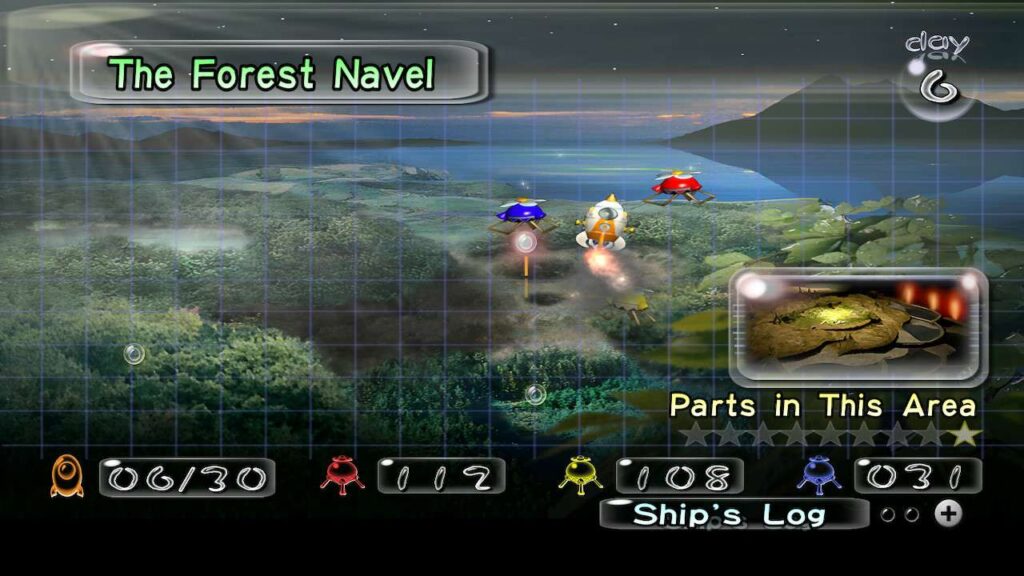World overview screen from Pikmin
