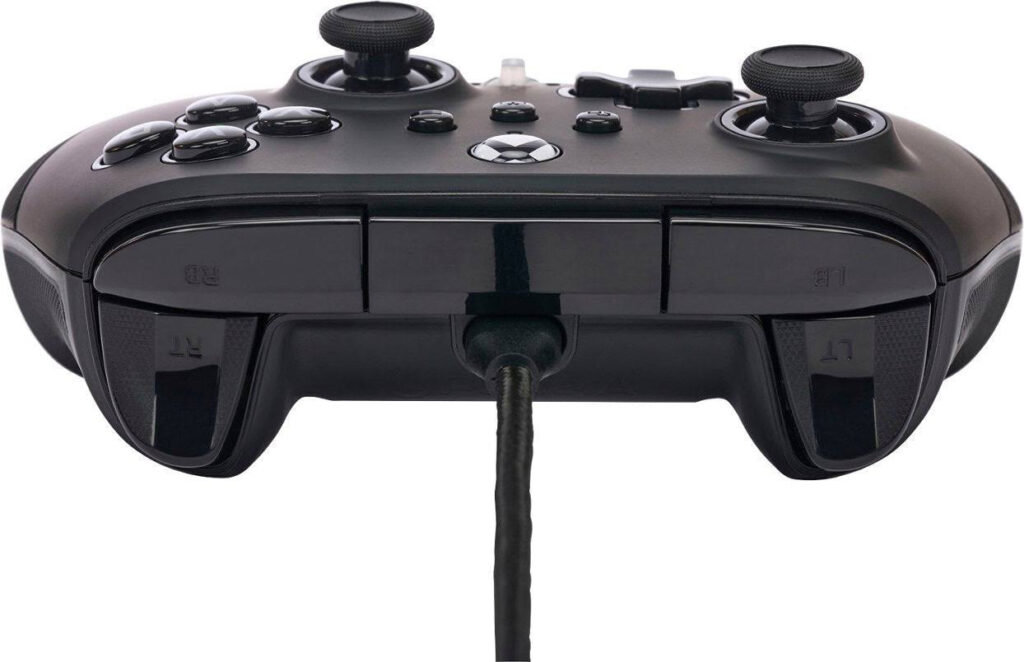 PowerA Fusion Pro 3 Wired Controller Review - View of controller that highlights the top buttons and power connector