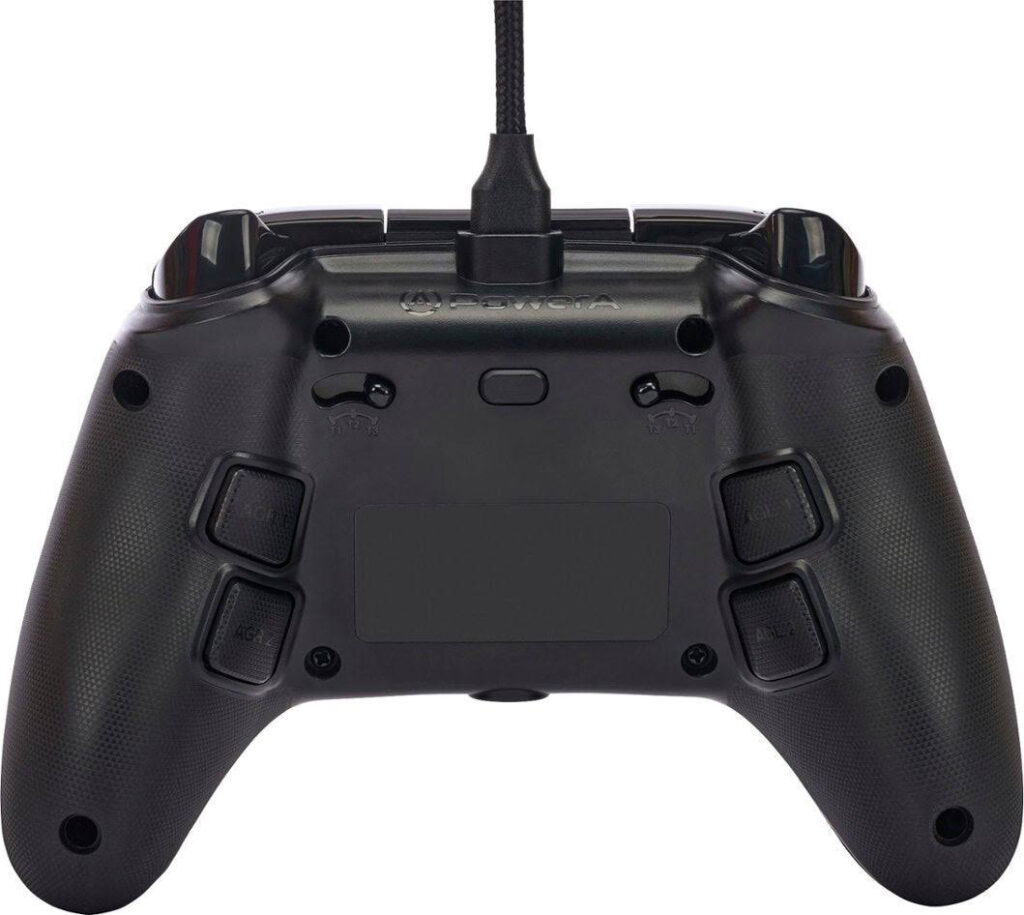PowerA Fusion Pro 3 Wired Controller Review - rear view image of the controller that shows the four programmable buttons and their positions