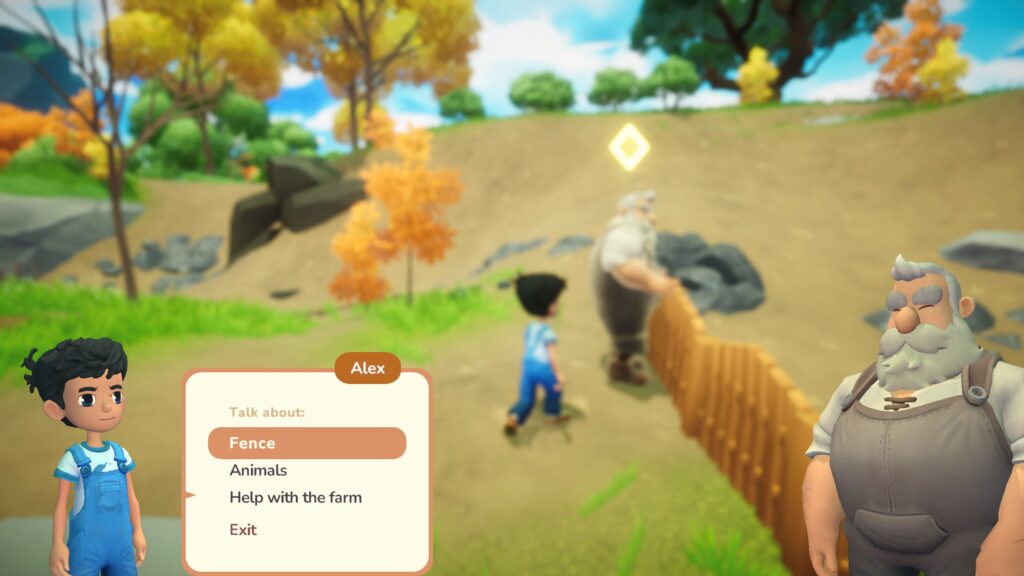 Conversation screen laerning about fixing fences.