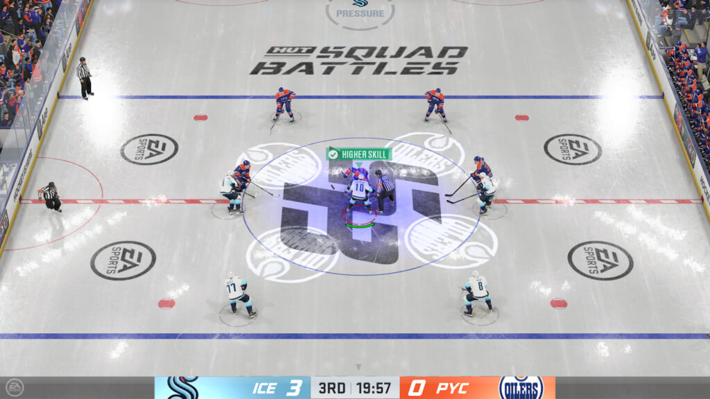 Opening game face off in NHL 24