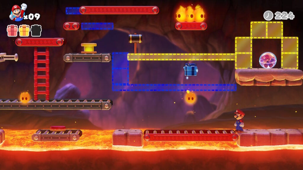 A late game level showing more difficult puzzles and enemies