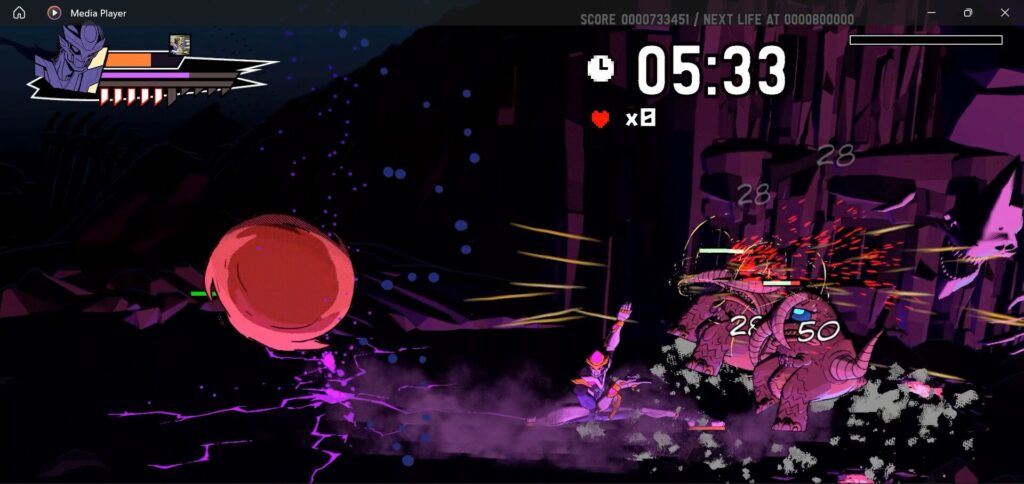 robot kicking monsters in a split