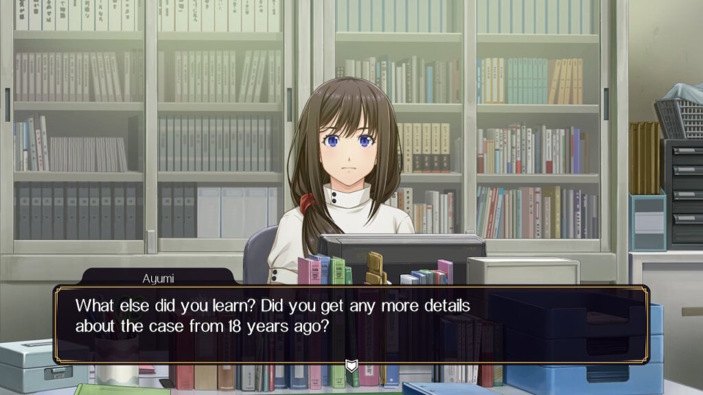 Main character talking to another detective from their agency.