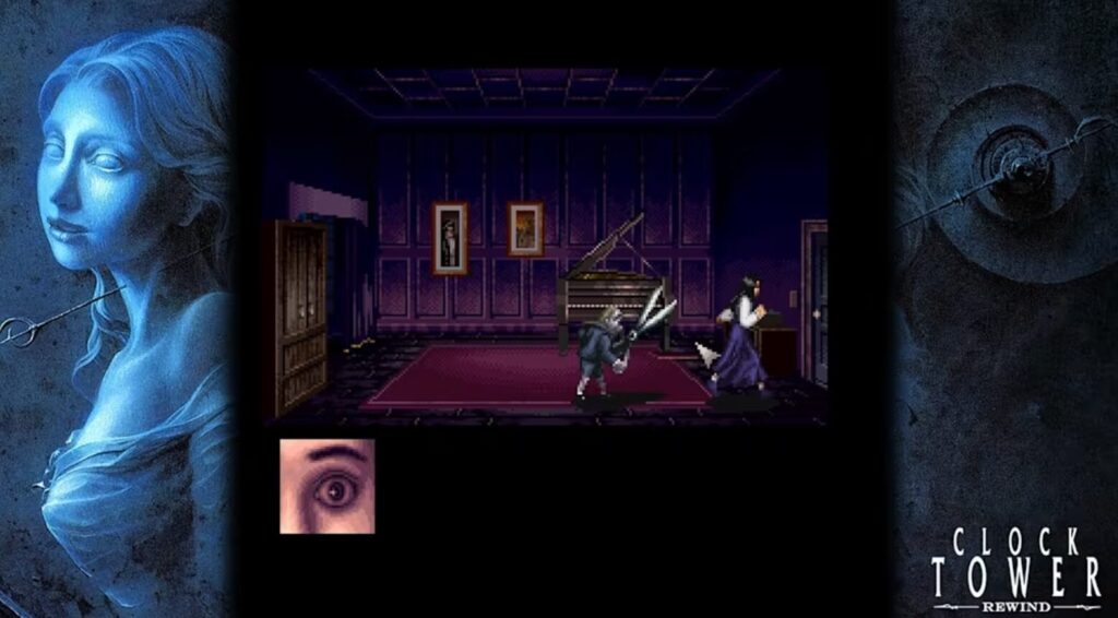 girl running from the scissor man
