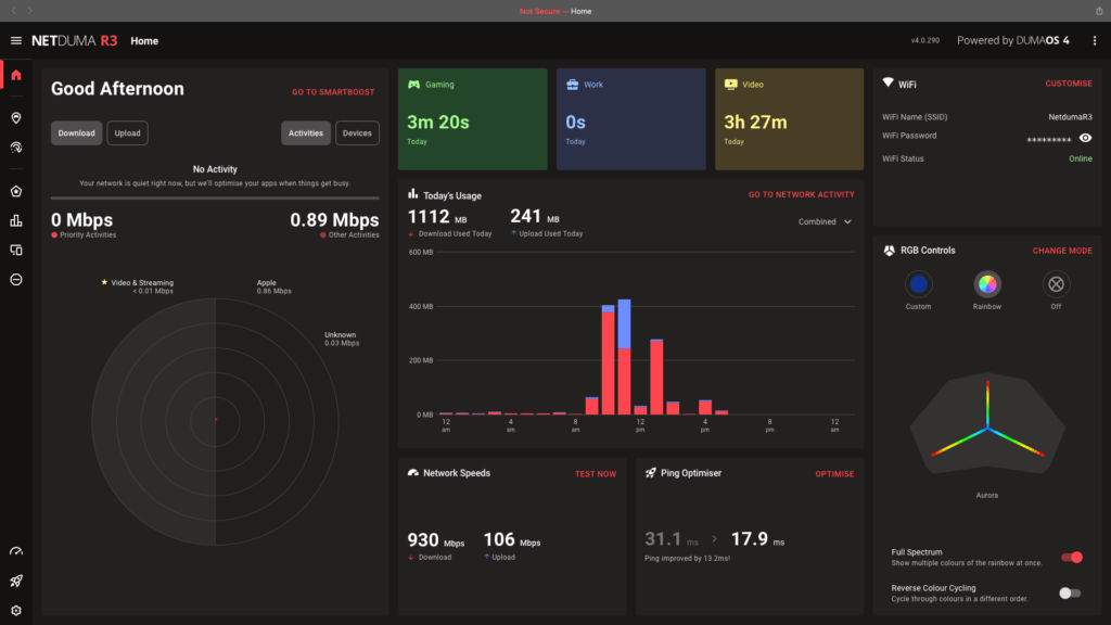 Netduma R3 homepage