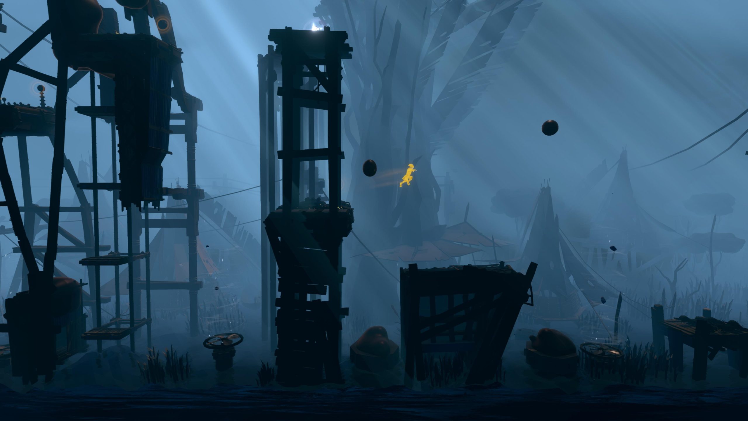 sandman jumping as oil falls from above