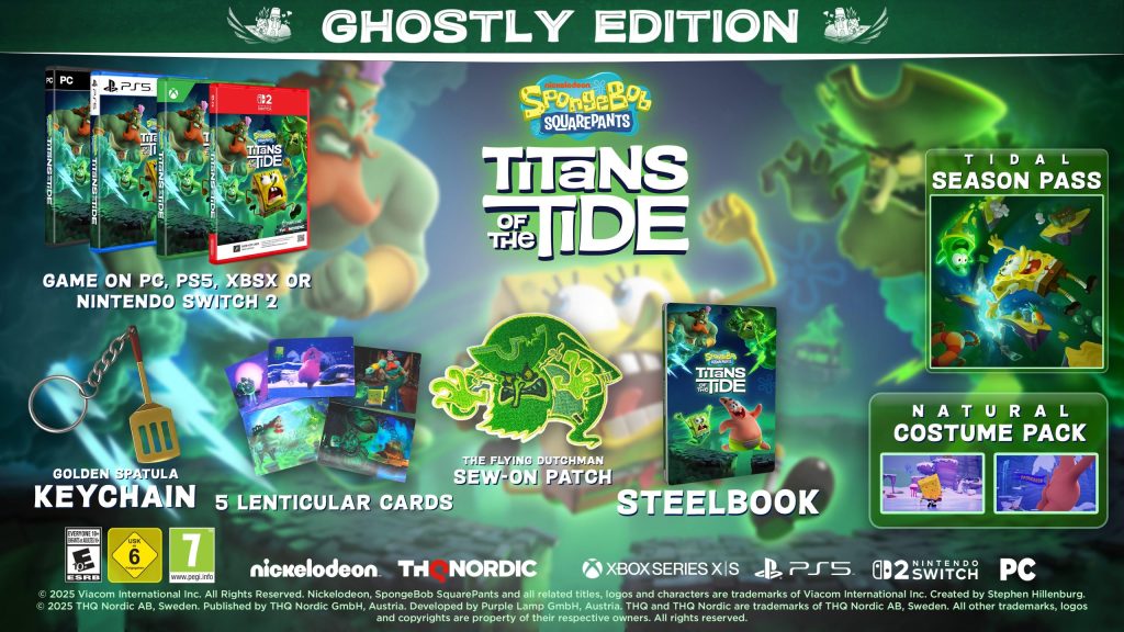 Showing off the variety of game cases and special edition add-ons for the Titans of the Tide game.
