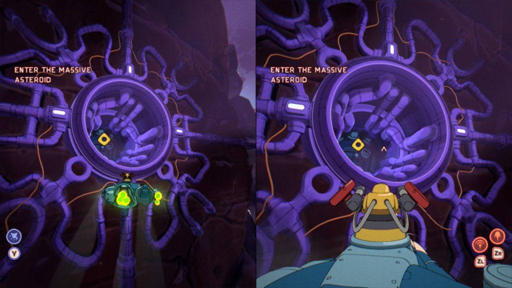 Piloting the ship or sitting in the gunner seat heading into an asteroid.